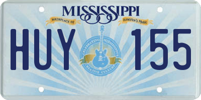 MS license plate HUY155