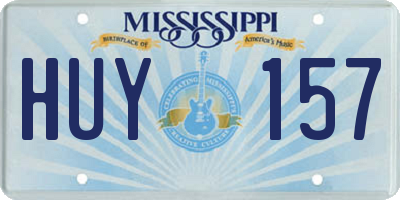 MS license plate HUY157
