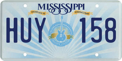 MS license plate HUY158