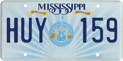 MS license plate HUY159