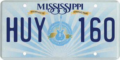 MS license plate HUY160