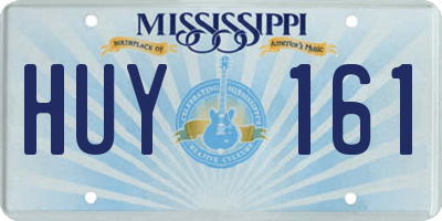MS license plate HUY161
