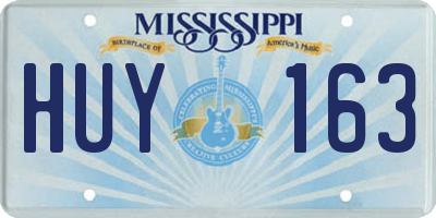 MS license plate HUY163
