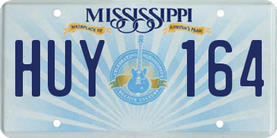 MS license plate HUY164
