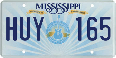 MS license plate HUY165