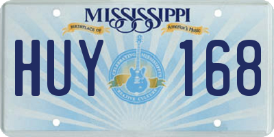MS license plate HUY168