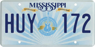 MS license plate HUY172