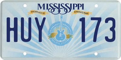 MS license plate HUY173