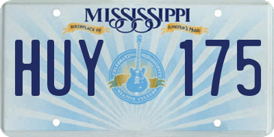 MS license plate HUY175