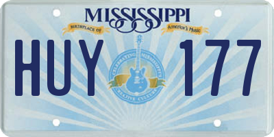 MS license plate HUY177