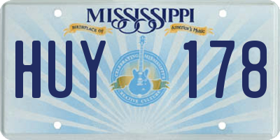 MS license plate HUY178