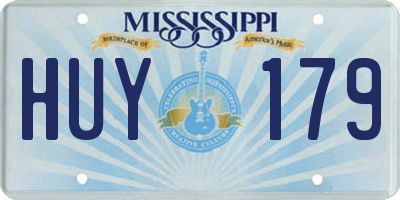 MS license plate HUY179
