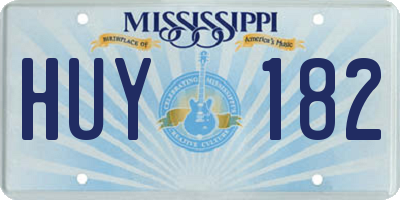 MS license plate HUY182