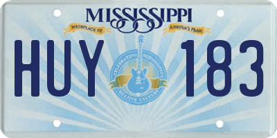 MS license plate HUY183