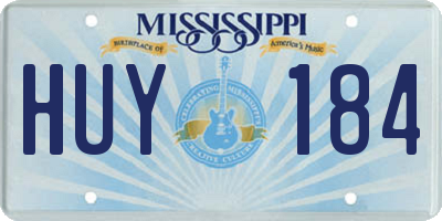 MS license plate HUY184