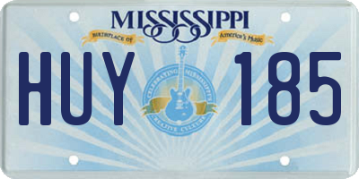 MS license plate HUY185