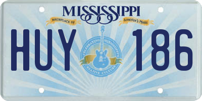 MS license plate HUY186