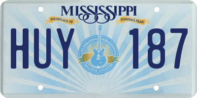 MS license plate HUY187