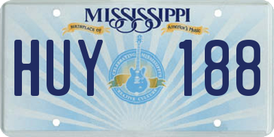 MS license plate HUY188