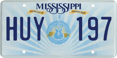 MS license plate HUY197