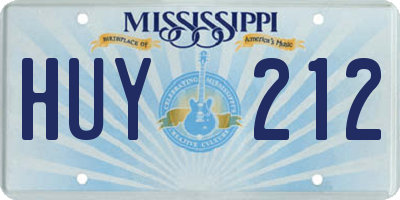 MS license plate HUY212