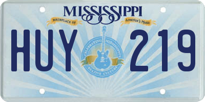 MS license plate HUY219
