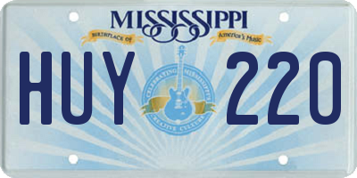 MS license plate HUY220