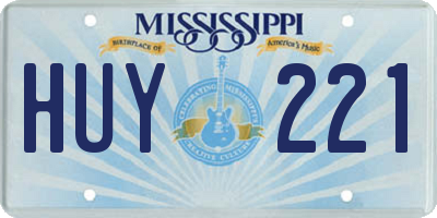 MS license plate HUY221