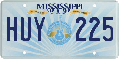 MS license plate HUY225