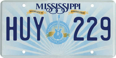 MS license plate HUY229