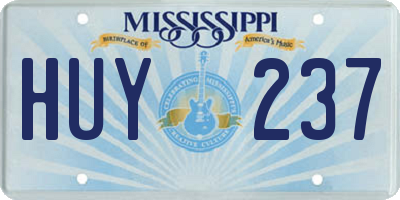 MS license plate HUY237