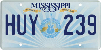 MS license plate HUY239