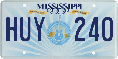 MS license plate HUY240
