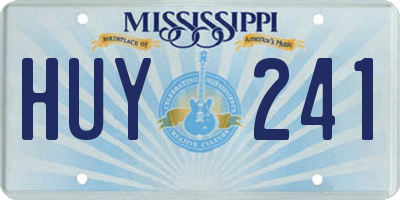 MS license plate HUY241