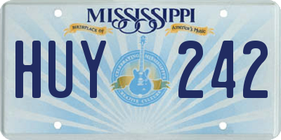 MS license plate HUY242