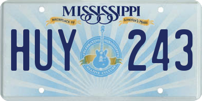 MS license plate HUY243