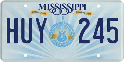 MS license plate HUY245