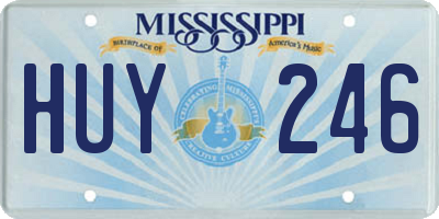 MS license plate HUY246