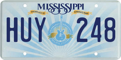 MS license plate HUY248