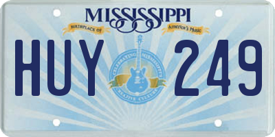 MS license plate HUY249