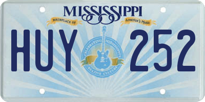 MS license plate HUY252