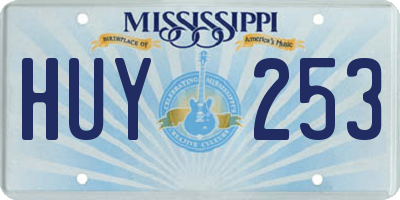 MS license plate HUY253