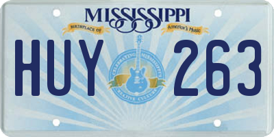 MS license plate HUY263
