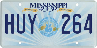 MS license plate HUY264