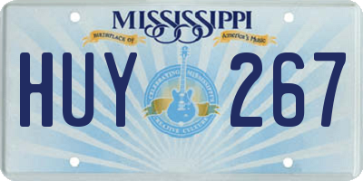 MS license plate HUY267