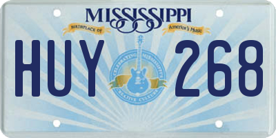 MS license plate HUY268