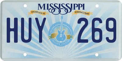 MS license plate HUY269