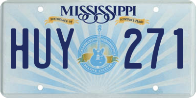 MS license plate HUY271