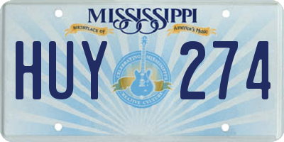 MS license plate HUY274