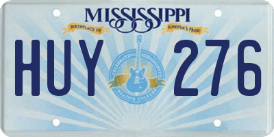 MS license plate HUY276